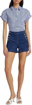 Sailor Snap Shorts In Denim