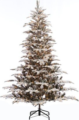 Puleo Pre-Lit Flocked Fir Artificial Christmas Tree with 500 Lights, 6.5'