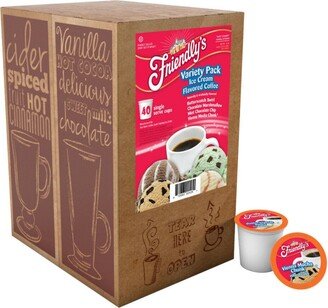 Friendly's Variety Pack Flavored Coffee Pods, Compatible Keurig 2.0 Brewers,40 Ct