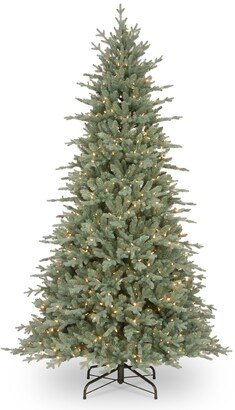 National Tree Company National Tree 7.5' Feel Real Buckingham Blue Spruce Hinged Tree with 650 Clear Lights