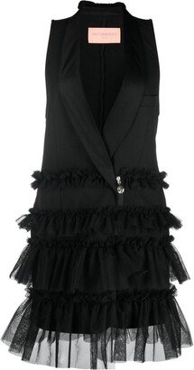 Ruffle-Trim Tuxedo Dress