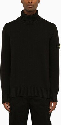 Black wool turtleneck jumper-AA