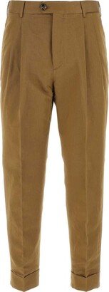 PT Torino Pleat-Detailed Straight-Leg Tapered Trousers-AA