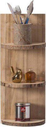 Natural Wooden Three Sliced Log Wood Shelf Display for Entryway, Kitchen, and Outdoor