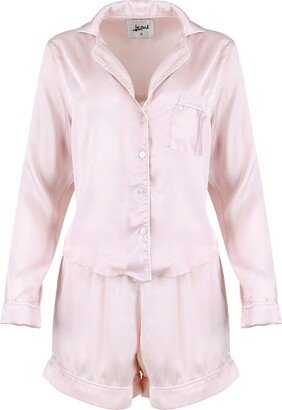 Lezat Nina Silk Pajama Short Set - Pale Pink