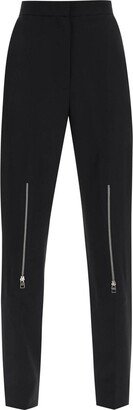 Zip-Embellished Slim-Cut Trousers