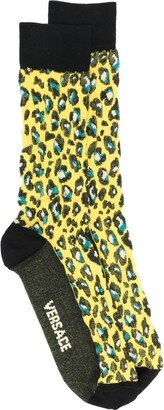 Logo Leopard-Print Socks