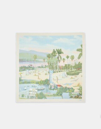 Postcards Print Cotton Silk Scarf