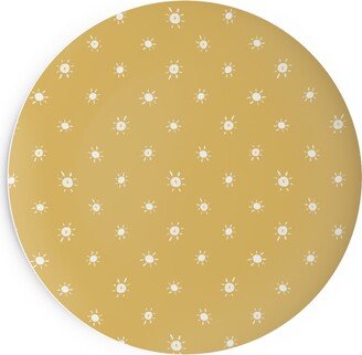 Salad Plates: Dotted Suns - Yellow Salad Plate, Yellow