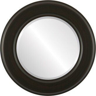 OVALCREST by The OVALCREST Mirror Store Marquis Framed Round Mirror in Black Walnut