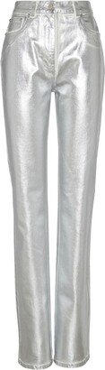 Laminated-Finish Straight-Leg Trousers