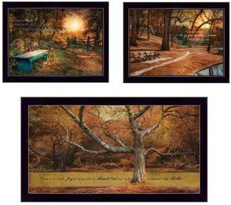 Tranquil Spaces 3-Piece Vignette by Robin-Lee Vieira, Black Frame, 32 x 18