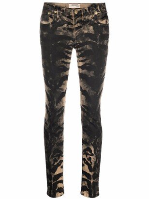 Tiger-Print Skinny Jeans