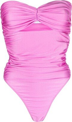 Ruched-Effect Strapless Swimsuit