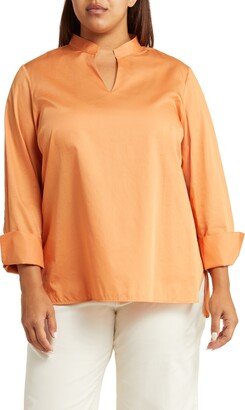 HARSHMAN Ellis Cotton Poplin Popover Blouse