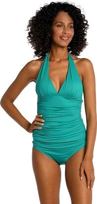 Island Goddess Halter Goddess Tankini (Emerald) Women's Swimwear