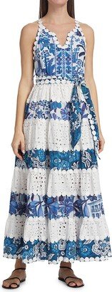 Floral Eyelet Maxi Dress