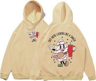 SUNOWE Out Here Looking Like A Snack Hoodie Funny Christmas Sweatshirt Man Woman Harajuku Pullover Tops Streetwear Gift Khaki