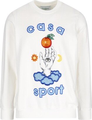 Casa Talisman Logo Embroidered Crewneck Sweatshirt