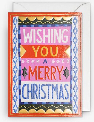 Selfridges Edit Wishing You A Merry Christmas Greetings Card 20cm x 12cm