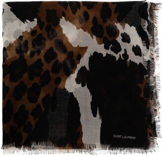 Animal Motif Frayed Edge Scarf