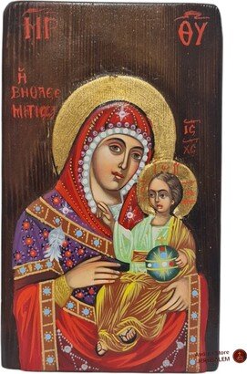 Hand Painting Icon Virgin Mary Of Bethlehem From Holy Land Jerusalem