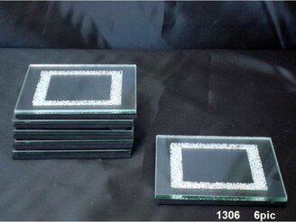 Set Of 6 Square Mirror Coasters - Clear