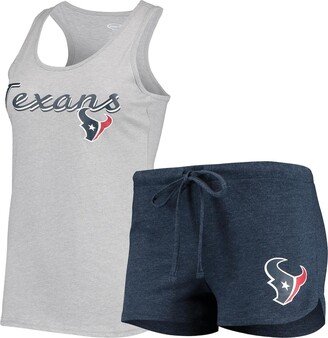 Concepts Sport Women's Heathered Gray, Navy Houston Texans Anchor Tank Top and Shorts Sleep Set - Heathered Gray, Navy