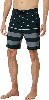 Hyperfreak Mysto Scallop Flag 19 Boardshorts (Black) Men's Swimwear