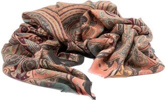 Allover Paisley-Printed Scarf-AC