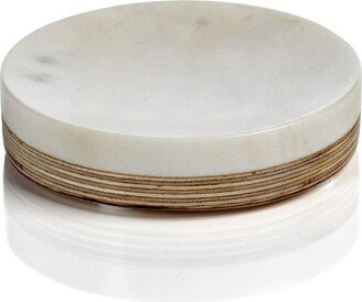 Verdi Marble & Balsa Wood Soap Dish - White
