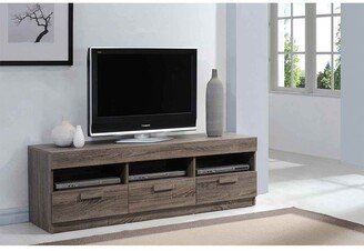 TOSWIN Contemporary MDF TV Stands with Three Open Shelves and Three Drawers