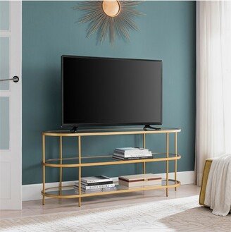 Henn& Hart Brass Finish Oval TV Stand - Henn&Hart