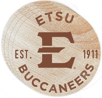 East Tennessee State University Wood Coaster Engraved 4-Pack