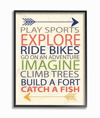 Home Decor Typography Art, A Kid's To-Do List with Arrows Framed Giclee Art, 16 x 20
