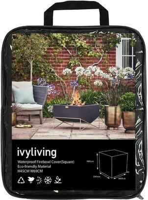 Ivyline Waterproof Square Firebowl Cover with Eco-friendly Material Grey