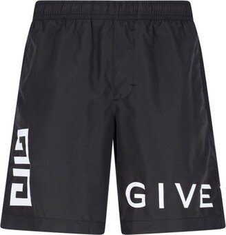 Logo Printed Swim Shorts-AA