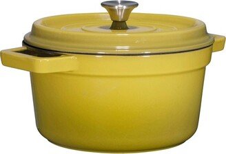 Olive Green Enameled Cast Iron Dutch Oven with Handles, Lid, Non-Stick Coating and Steel Knob Cover, 6.5 Quart