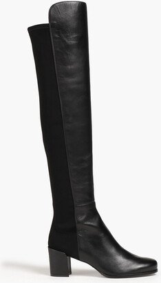 City leather and neoprene over-the-knee boots