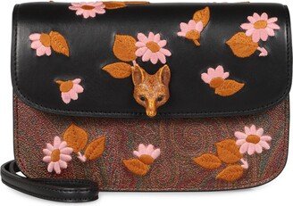 Essential embroidered Foldover Top Crossbody Bag-AA