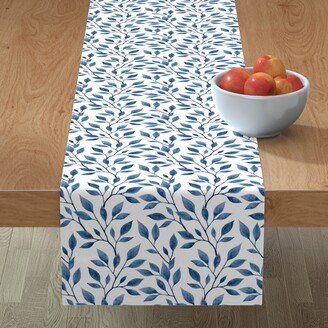 Table Runners: Magic Leaves - Blue Table Runner, 72X16, Blue