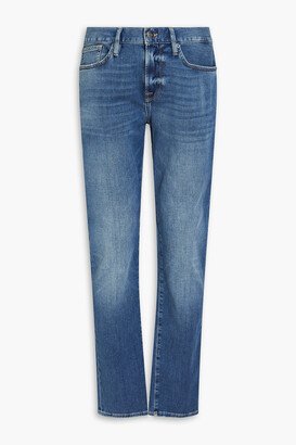 Skinny-fit faded denim jeans