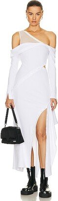 SIMKHAI Tinsley Buttoned Gown in White