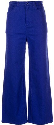 Wide-Leg Stretch-Cotton Jeans-AA