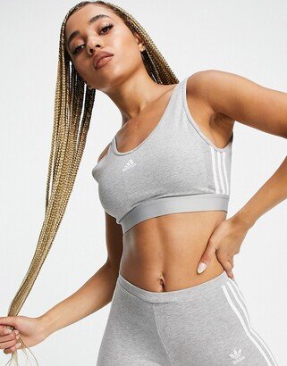 Sportswear cropped top with three stripes in gray