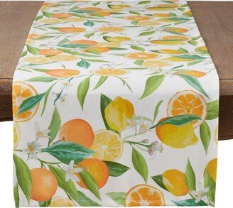 Saro Lifestyle Table Runner with Lemon Orange Print