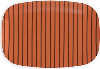 Serving Platters: Halloween Stripes Serving Platter, Orange