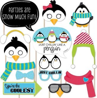 Big Dot of Happiness Holly Jolly Penguin Christmas - Holiday Photo Booth Props Kit - 20 Count