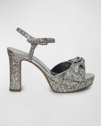 Miya Glitter Bow Platform Sandals