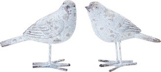 Set of 4 Gray and Brown Weathered Bird Tabletop Figurines 6.25